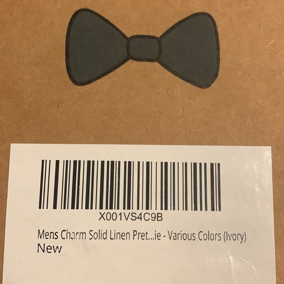 Fashion & Classic Cream Ivory Linen Pre-Tied Set of Bow Ties New in Boxes - Picture 5 of 5